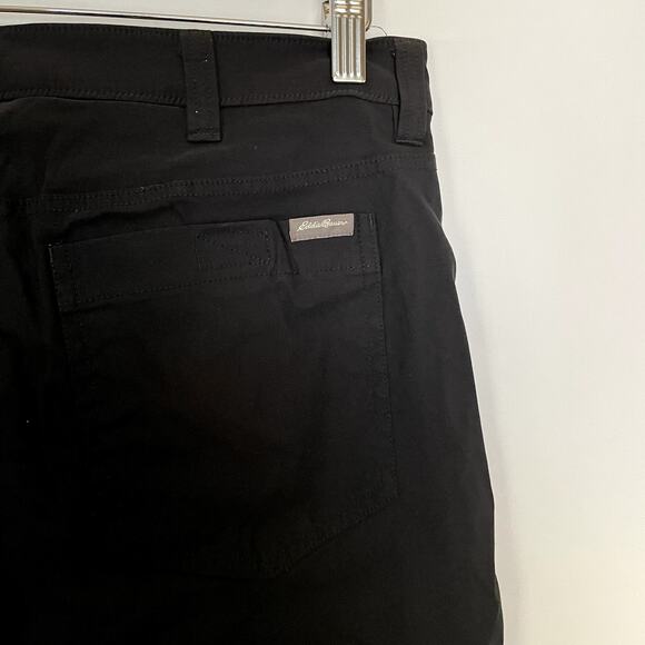 Eddie Bauer fleece lined black snowpants men's size 36 x 32 pockets nylon pants - Picture 5 of 9